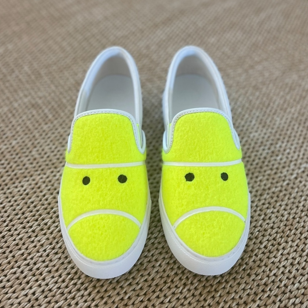 Tory Sport Tennis Ball Felt Grumpy Shoe Sneakers Size 7